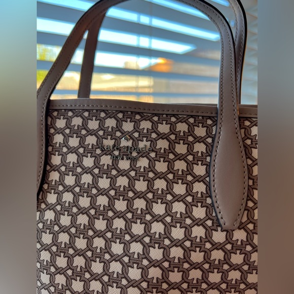 Beautiful authentic Kate Spade satchel bag. Gray and white color, like new. - Picture 15 of 15